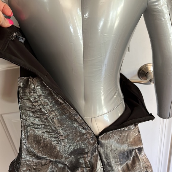 My Michelle black gray party dress strapless Sz 1 prom wedding sweet 16 mitzvah - Picture 10 of 13